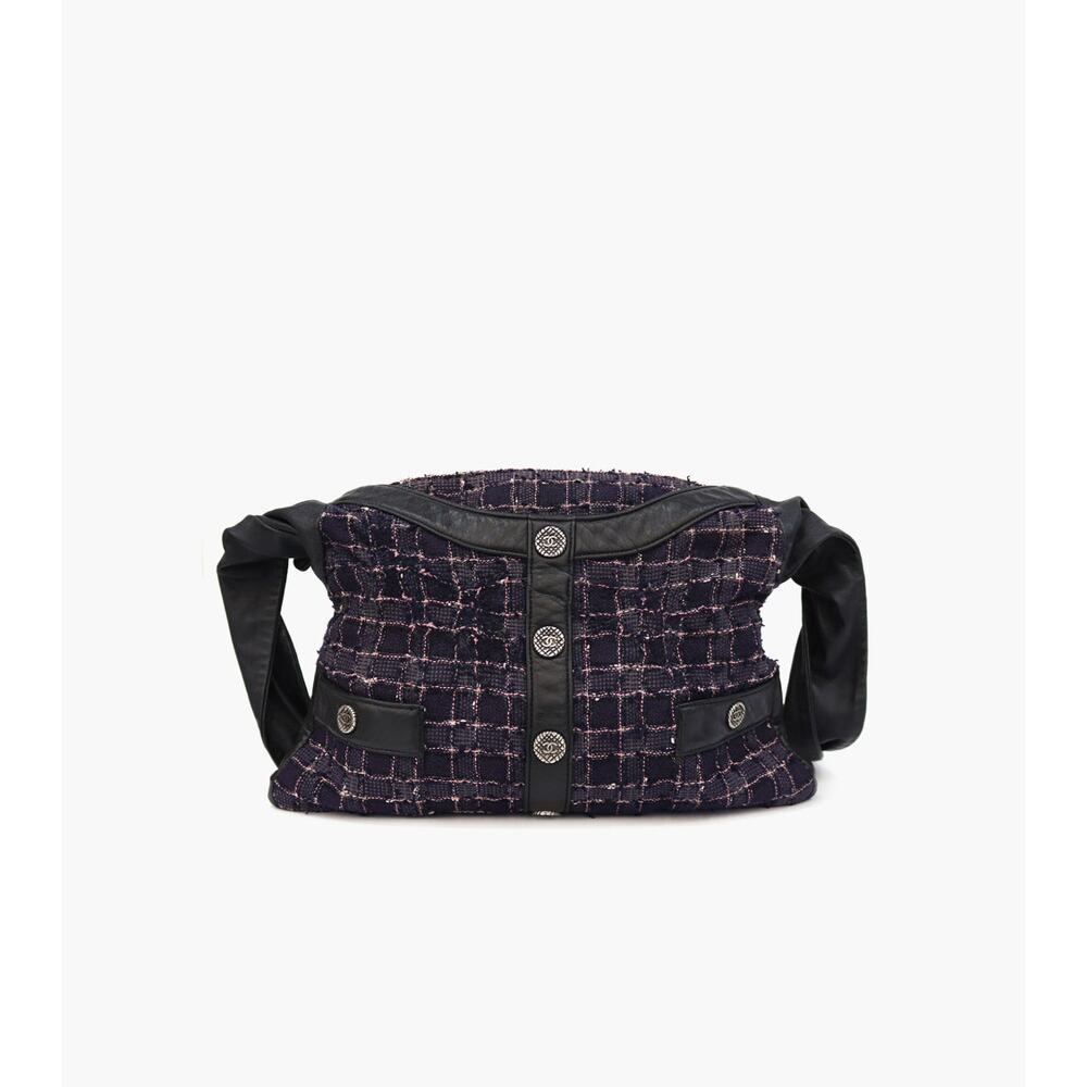 CHANEL Black Tweed Girl Bag A-A13685